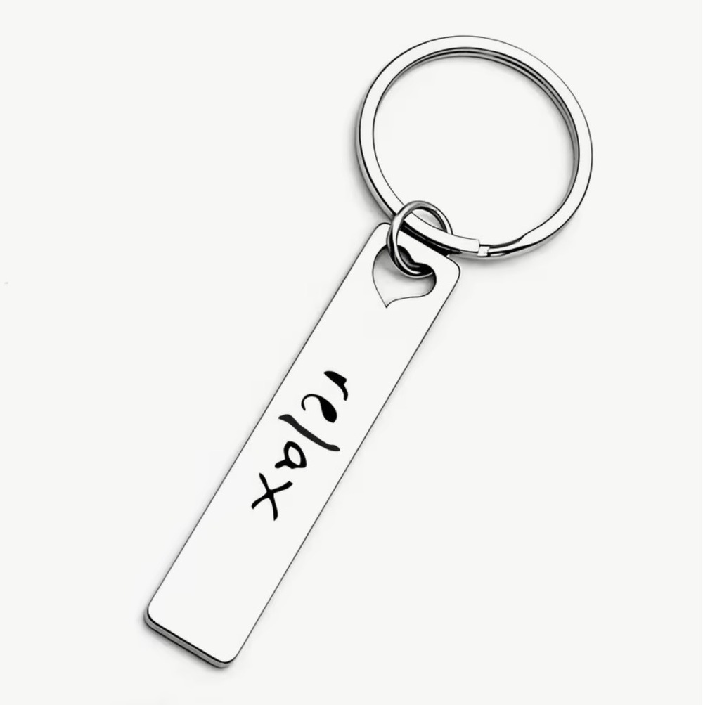 3/$25 Relax Stainless Steel Keychain NEW